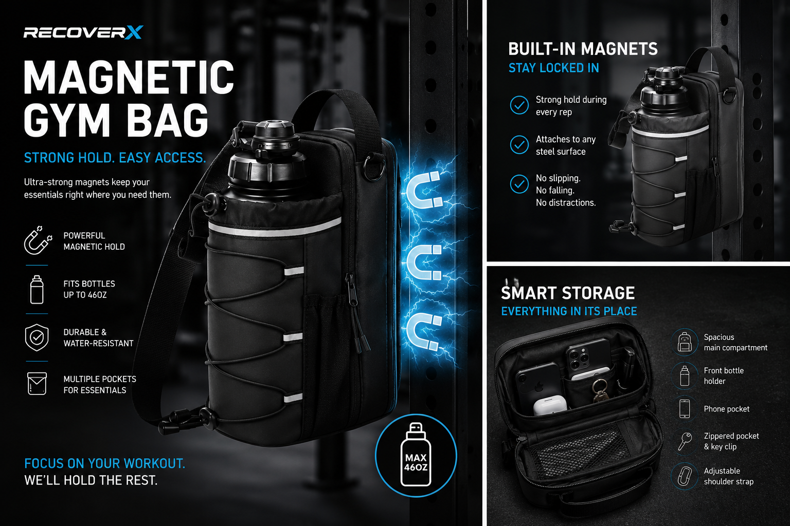 RecoverX Magnectic Gym Bag